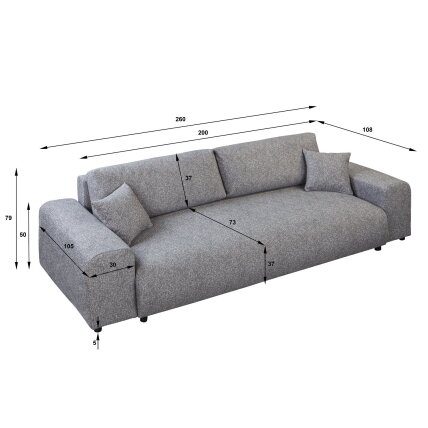 Keturvietė sofa lova "JUSTIN" 8