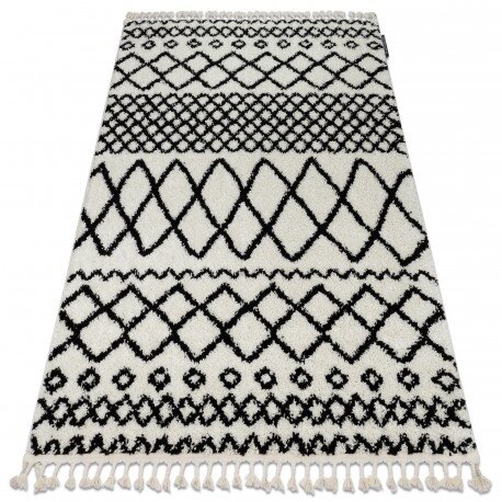 Kilimas BERBER SAFI N9040 balta / juoda kutai berberinis marokietiškas Kilimas BERBER SAFI N9040 balta / juoda kutai berberinis marokietiškas