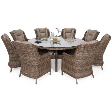 Lauko baldų komplektas BRISTOL ROUND GINGER / BROWN 8+1 Lauko baldų komplektas BRISTOL ROUND GINGER / BROWN 8+1
