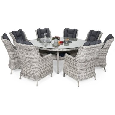 Lauko baldų komplektas BRISTOL ROUND LIGHT GREY 8+1 Lauko baldų komplektas BRISTOL ROUND LIGHT GREY 8+1