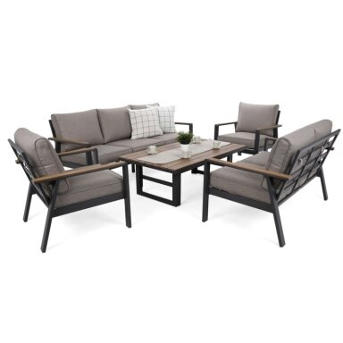 Lauko baldų komplektas TURYN DARK GREY / BEIGE MELANGE Lauko baldų komplektas TURYN DARK GREY / BEIGE MELANGE
