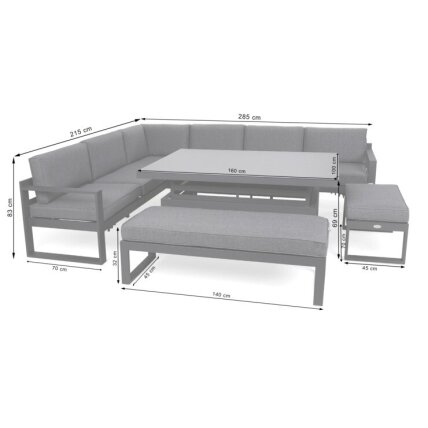 Lauko baldų komplektas NEAPOL GREY 8 Lauko baldų komplektas NEAPOL GREY 8