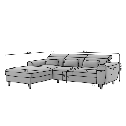 Minkštas kampas "FOBLE" (267/196) 4 Minkštas kampas "FOBLE" (267/196) 4
