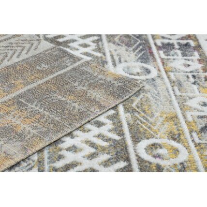 Modernus kilimas MUNDO E0591 deimantai, boho lauko rožinė / smėlio spalvos 1