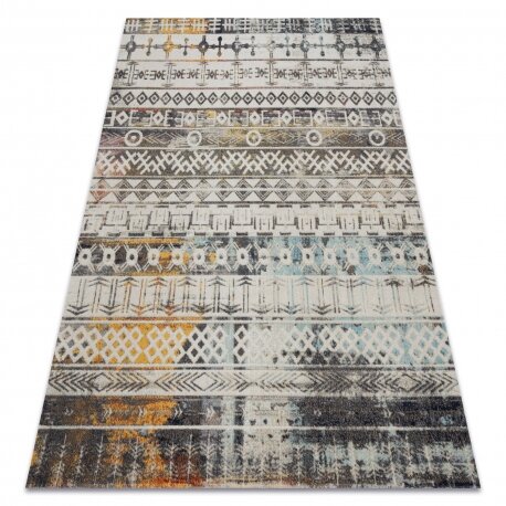 Modernus kilimas MUNDO E0591 deimantai, boho lauko rožinė / smėlio spalvos