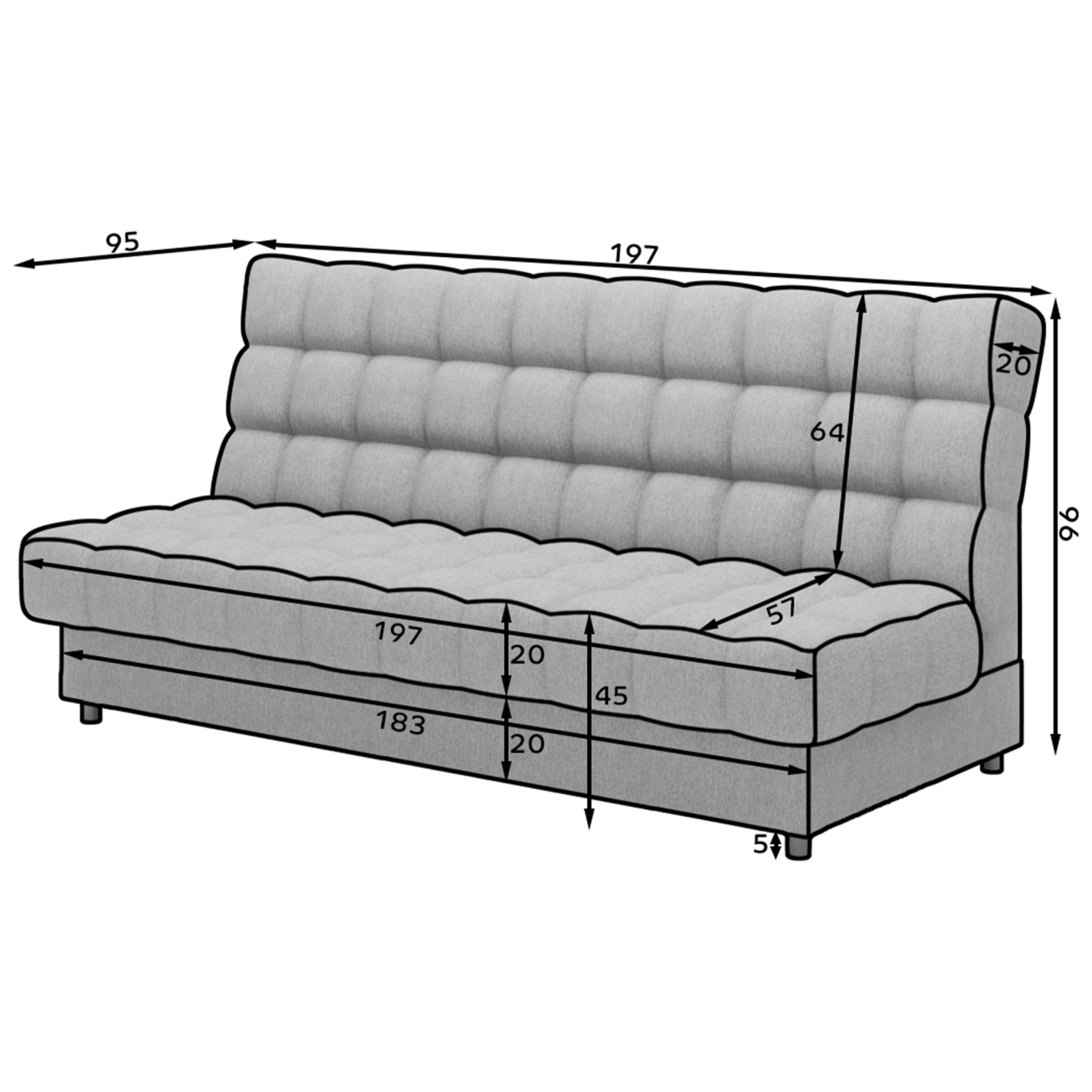 Sofa - lova "CLARETA" 9 Sofa - lova "CLARETA" 9
