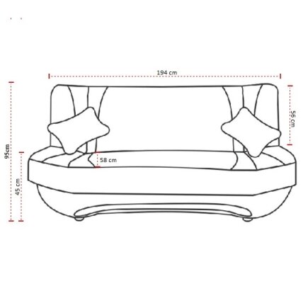 Sofa Ewa II, juoda / pilka 3 Sofa Ewa II, juoda / pilka 3
