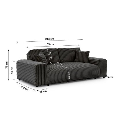 Trivietė sofa "JUSTIN" 4 Trivietė sofa "JUSTIN" 4