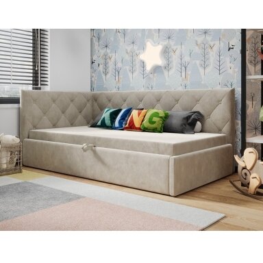 Viengulė kampinė lova ELZA